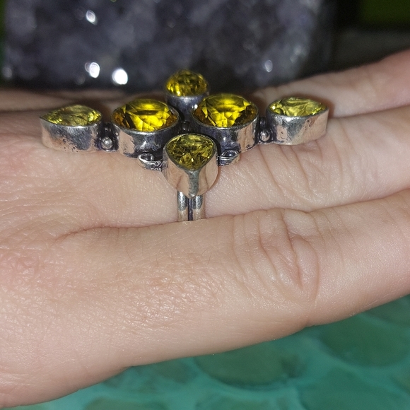 Huge Citrine 6 Stone Statement Ring - Picture 3 of 7